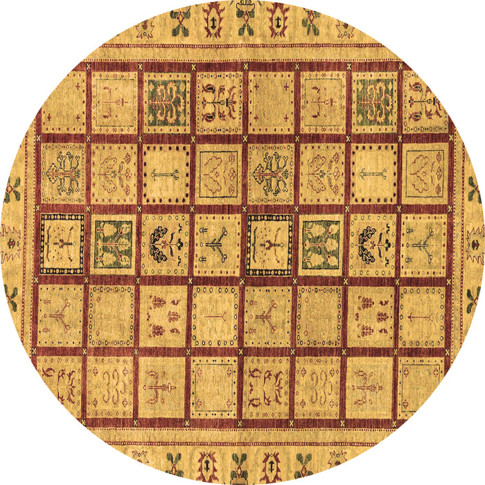 Round Machine Washable Abstract Brown Modern Rug, wshabs151brn