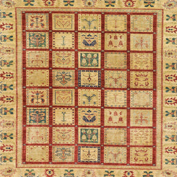 Square Machine Washable Abstract Red Rug, wshabs151