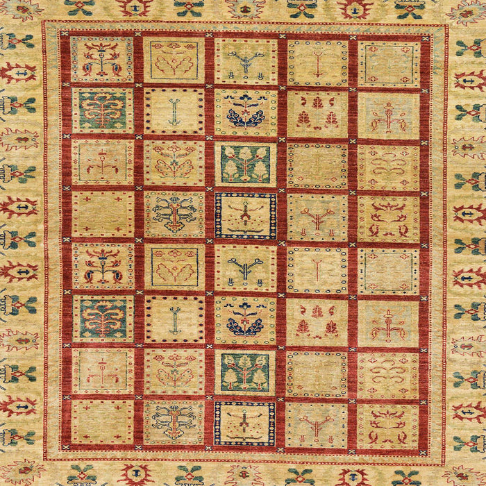 Square Machine Washable Abstract Red Rug, wshabs151