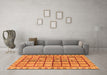 Machine Washable Abstract Orange Modern Area Rugs in a Living Room, wshabs151org