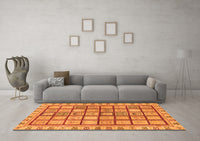 Machine Washable Abstract Orange Modern Rug, wshabs151org