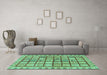 Machine Washable Abstract Turquoise Modern Area Rugs in a Living Room,, wshabs151turq