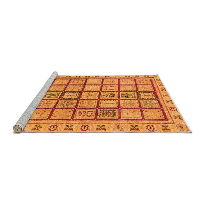 Sideview of Machine Washable Abstract Orange Modern Area Rugs, wshabs151org
