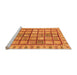 Sideview of Machine Washable Abstract Orange Modern Area Rugs, wshabs151org