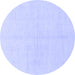 Round Solid Blue Modern Rug, abs1520blu