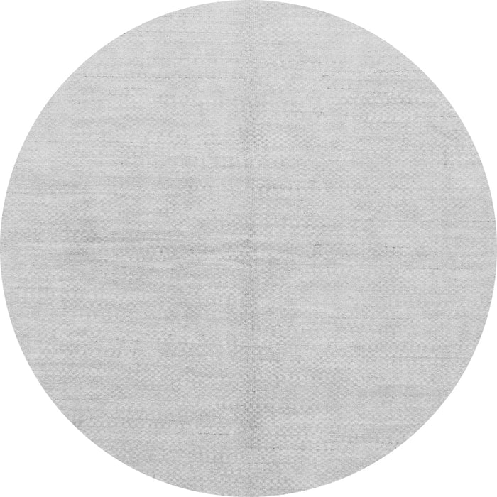 Round Machine Washable Solid Gray Modern Rug, wshabs1520gry