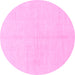 Round Solid Pink Modern Rug, abs1520pnk