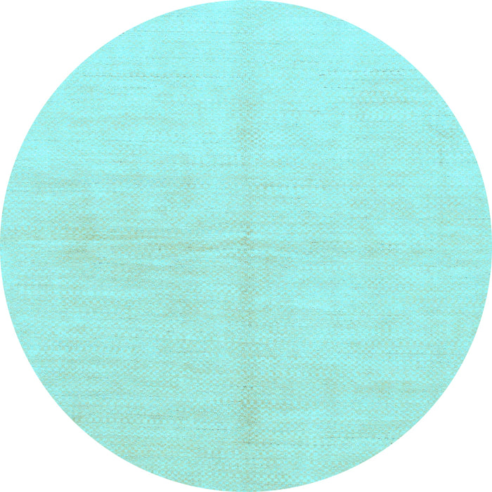 Round Machine Washable Solid Light Blue Modern Rug, wshabs1520lblu