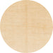 Round Abstract Brown Gold Solid Rug, abs1520