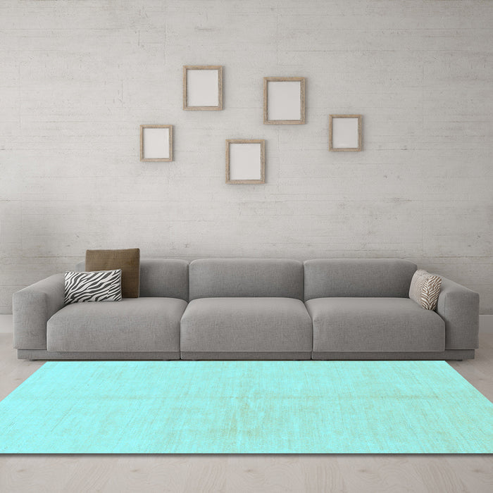 Machine Washable Solid Light Blue Modern Rug in a Living Room, wshabs1520lblu