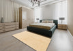 Abstract Brown Gold Solid Rug in a Bedroom, abs1520