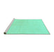 Sideview of Machine Washable Solid Turquoise Modern Area Rugs, wshabs1520turq