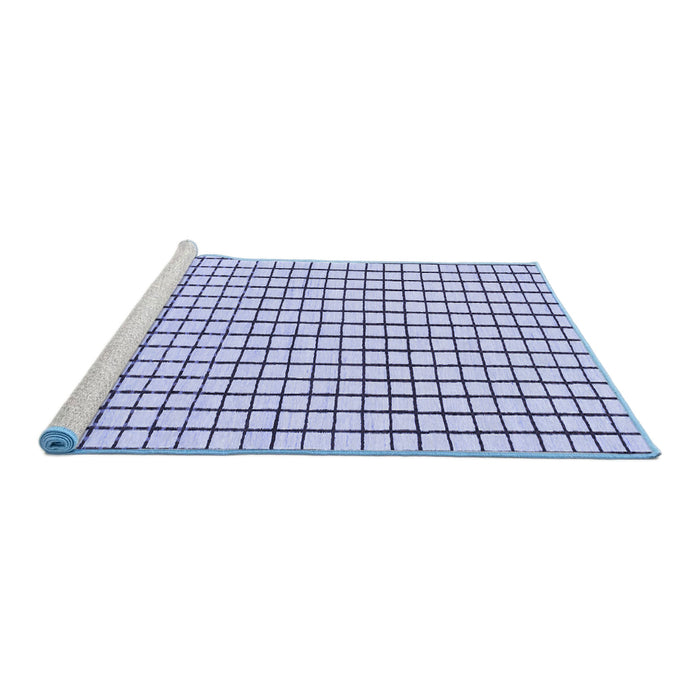 Sideview of Machine Washable Solid Blue Modern Rug, wshabs1521blu