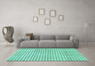 Machine Washable Solid Turquoise Modern Area Rugs in a Living Room,, wshabs1521turq