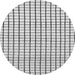 Round Machine Washable Solid Gray Modern Rug, wshabs1521gry