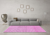 Machine Washable Solid Pink Modern Rug, wshabs1521pnk