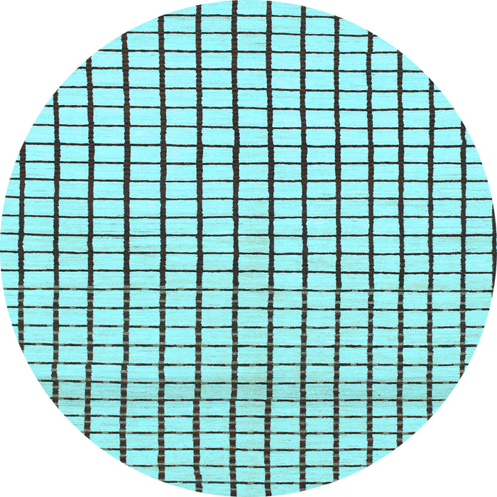 Round Solid Light Blue Modern Rug, abs1521lblu
