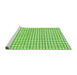 Sideview of Machine Washable Solid Green Modern Area Rugs, wshabs1521grn