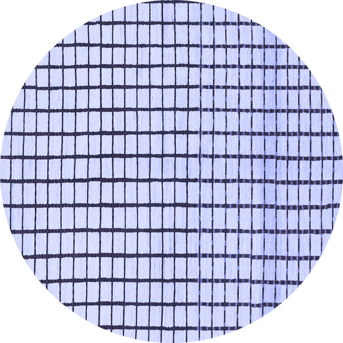 Round Solid Blue Modern Rug, abs1521blu