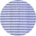 Round Solid Blue Modern Rug, abs1521blu