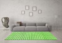 Machine Washable Solid Green Modern Rug, wshabs1521grn