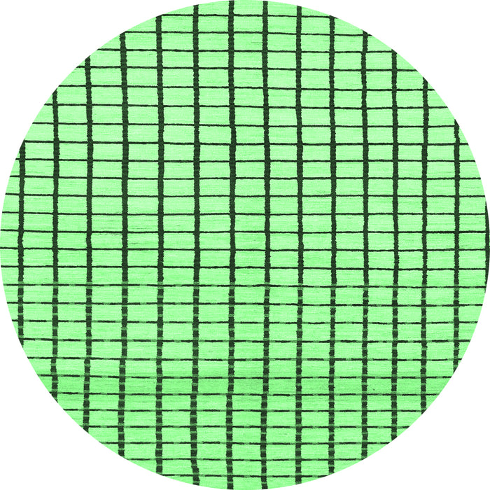 Round Solid Emerald Green Modern Rug, abs1521emgrn