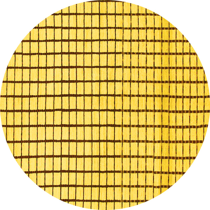 Round Solid Yellow Modern Rug, abs1521yw