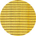 Round Solid Yellow Modern Rug, abs1521yw