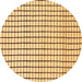 Round Machine Washable Solid Brown Modern Rug, wshabs1521brn