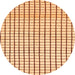 Round Machine Washable Solid Orange Modern Area Rugs, wshabs1521org