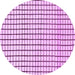 Round Machine Washable Solid Purple Modern Area Rugs, wshabs1521pur