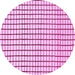 Round Machine Washable Solid Pink Modern Rug, wshabs1521pnk