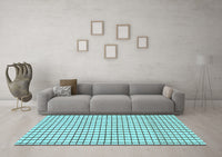 Machine Washable Solid Light Blue Modern Rug, wshabs1521lblu