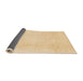 Sideview of Abstract Brown Gold Solid Rug, abs1522