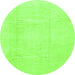 Round Solid Green Modern Rug, abs1522grn