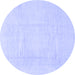 Round Solid Blue Modern Rug, abs1522blu