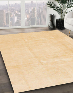 Abstract Brown Gold Solid Rug in Family Room, abs1522