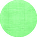 Round Solid Emerald Green Modern Rug, abs1522emgrn