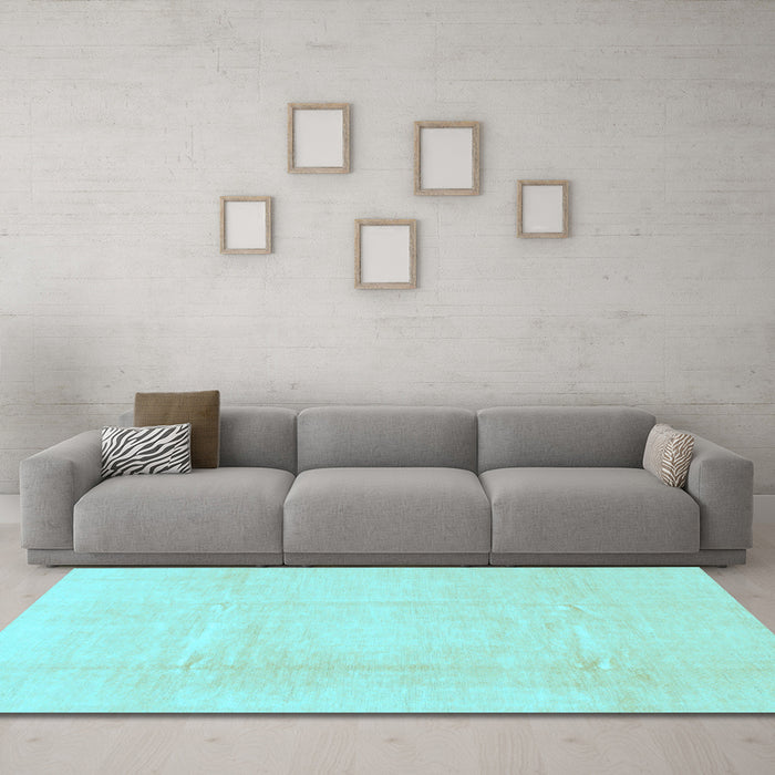 Machine Washable Solid Light Blue Modern Rug in a Living Room, wshabs1522lblu