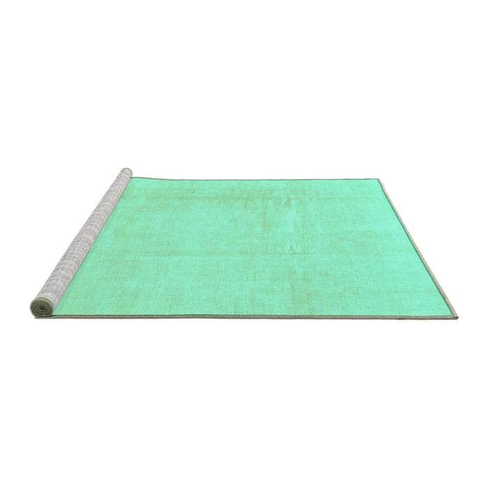 Sideview of Machine Washable Solid Turquoise Modern Area Rugs, wshabs1522turq