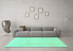 Machine Washable Solid Turquoise Modern Area Rugs in a Living Room,, wshabs1522turq