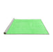 Sideview of Machine Washable Solid Emerald Green Modern Area Rugs, wshabs1522emgrn