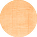 Round Machine Washable Solid Orange Modern Area Rugs, wshabs1522org