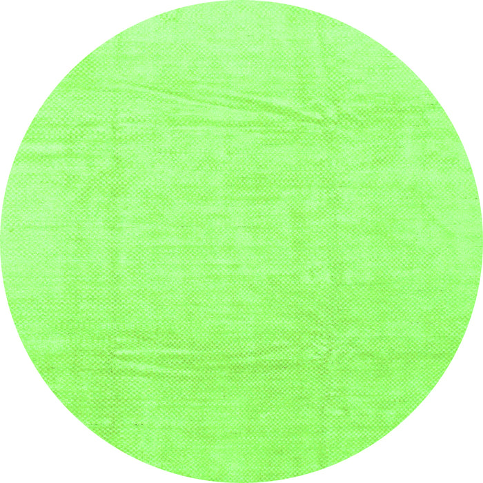 Round Machine Washable Abstract Green Modern Area Rugs, wshabs1523grn