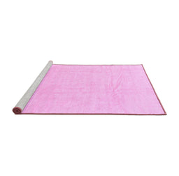 Sideview of Machine Washable Abstract Pink Modern Rug, wshabs1523pnk