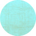 Round Abstract Light Blue Modern Rug, abs1523lblu