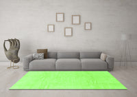 Machine Washable Abstract Green Modern Rug, wshabs1523grn