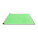 Sideview of Machine Washable Abstract Emerald Green Modern Area Rugs, wshabs1523emgrn