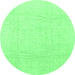 Round Abstract Emerald Green Modern Rug, abs1523emgrn