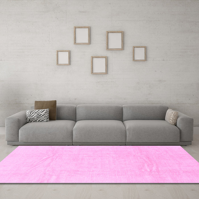 Machine Washable Abstract Pink Modern Rug in a Living Room, wshabs1523pnk